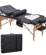 Portable and Adjustable Massage Table with 3 Folds
